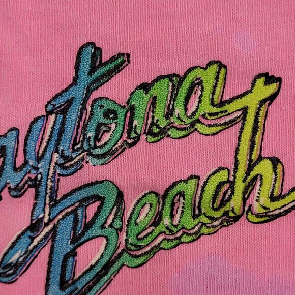 Vintage 90s Daytona Beach Shirt Womens M/L 19x25 Pink Bleached - Picture 11 of 13